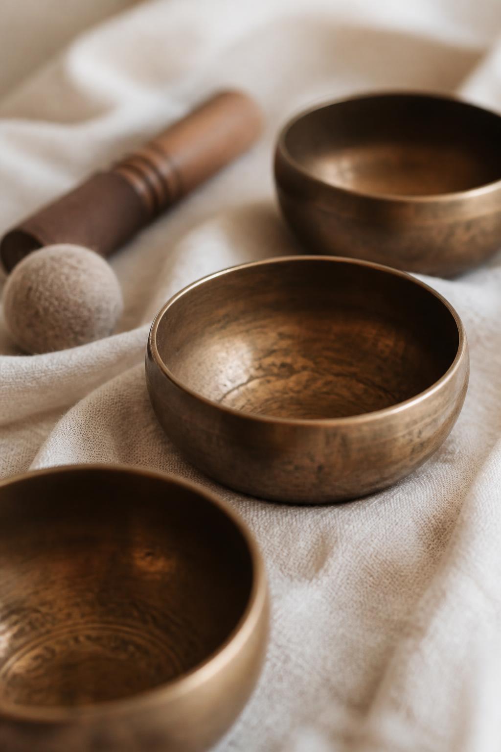 Therapeutic singing bowls used within Sound Mind Wellness sound therapy